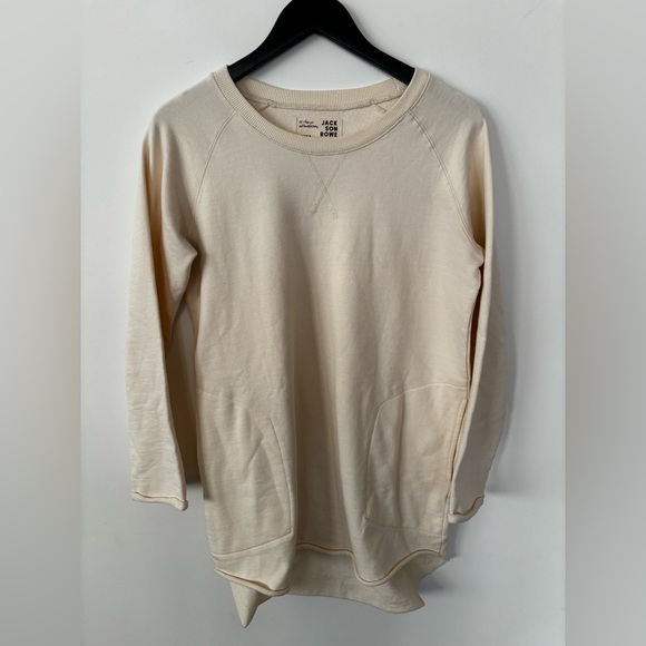 Jackson Rowe Dresses & Skirts - Jackson Rowe Larrea Cream Long Sleeve Sweatshirt Dress Sz XS